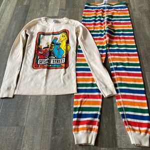 Hanna Andersson Sesame Street Long John PJs Pajamas Size 130 US 8